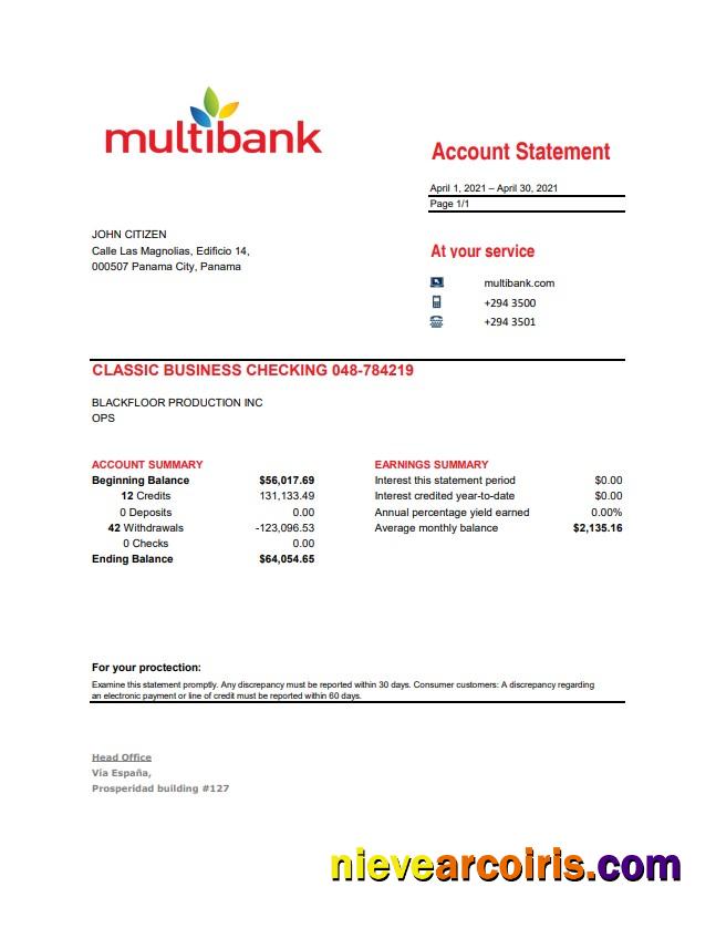 Panama Multibank excel pdf